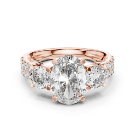 Timeless Harmony Oval & Round Diamond Trio Ring